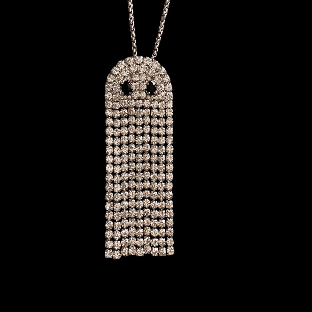 Vera Wang Necklace Halloween New Ghost Sophisticated Long Rhinestones NWT - Picture 2 of 14
